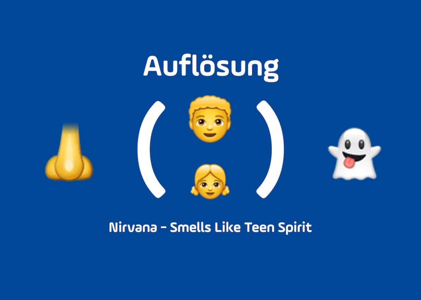 Emoji Nase, Teenager und Geist  Auflösung