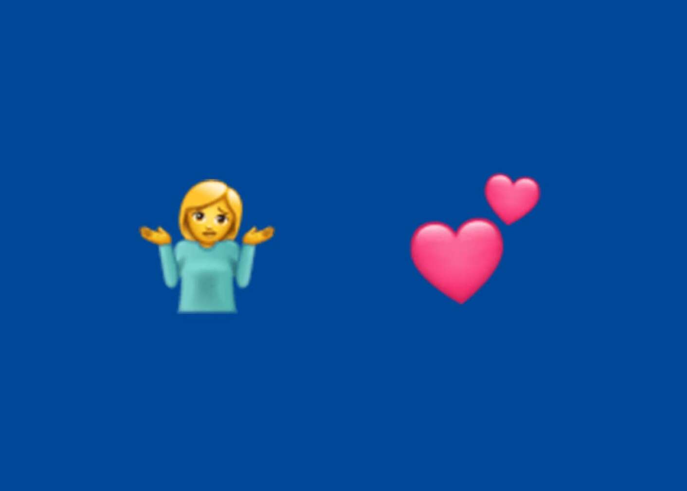 Emoji fragende Frau und Herz