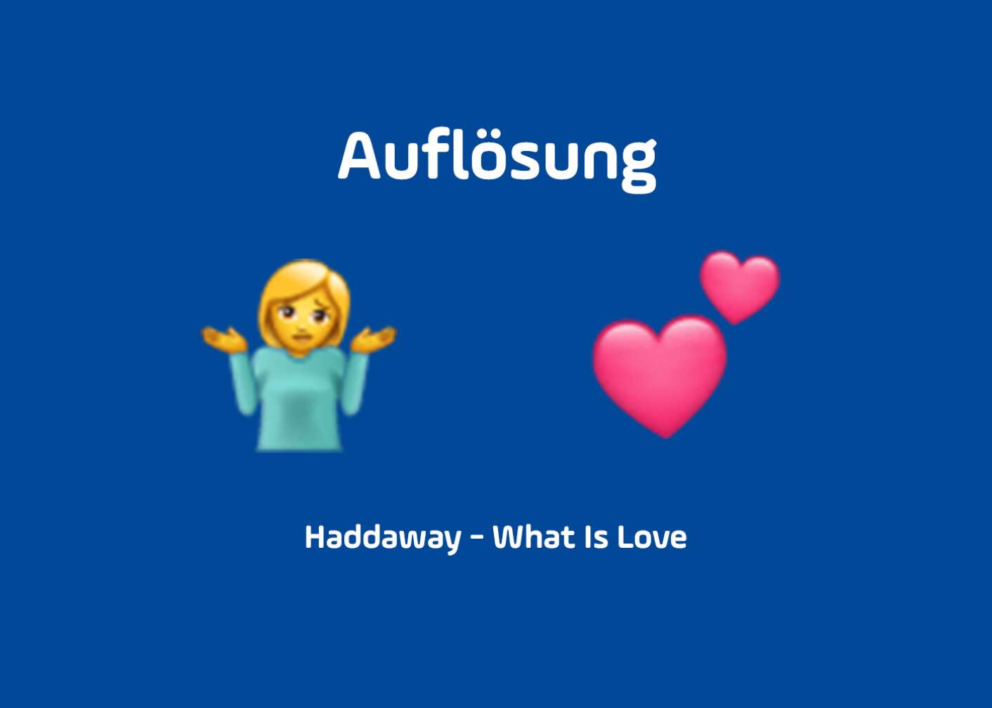 Emoji fragende Frau und Herz Auflösung