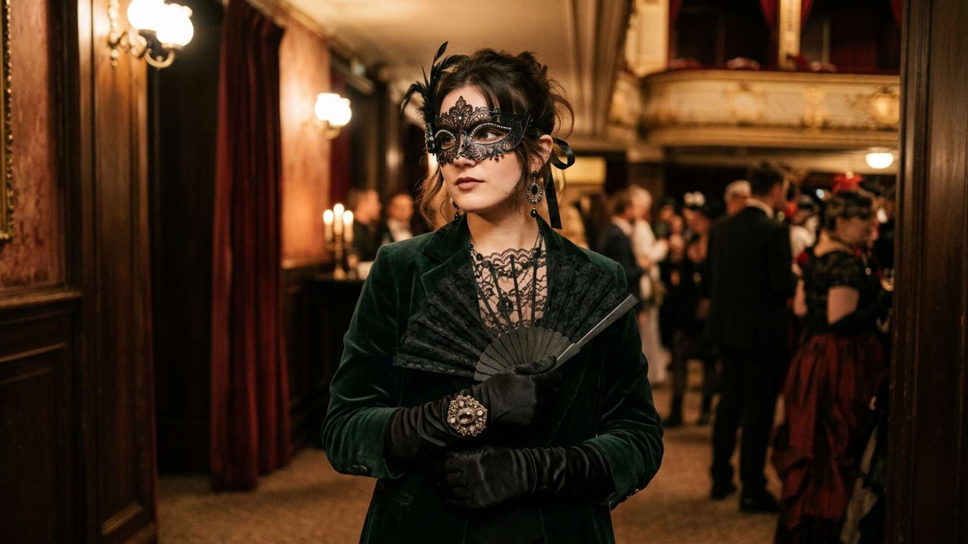 Bild ist KI-generiert und zeigt den Halloween-Kostümtrend "Opera Aesthetic"
