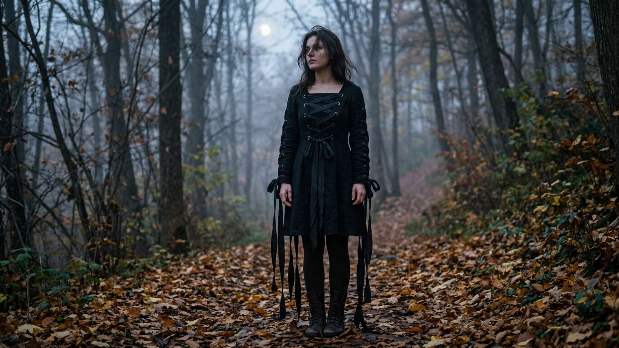 Bild ist KI-generiert und zeigt den Halloween-Kostümtrend "Laced Up"
