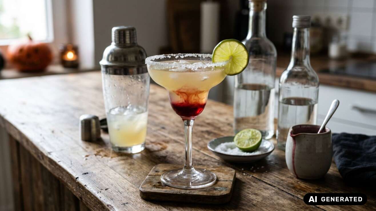 Blutige Margarita: Halloween-Cocktail mit Grenadine