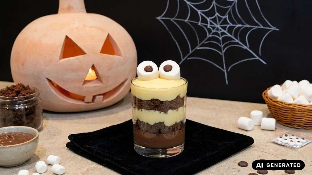 Pudding-Monster: Halloween-Dessert im Glas