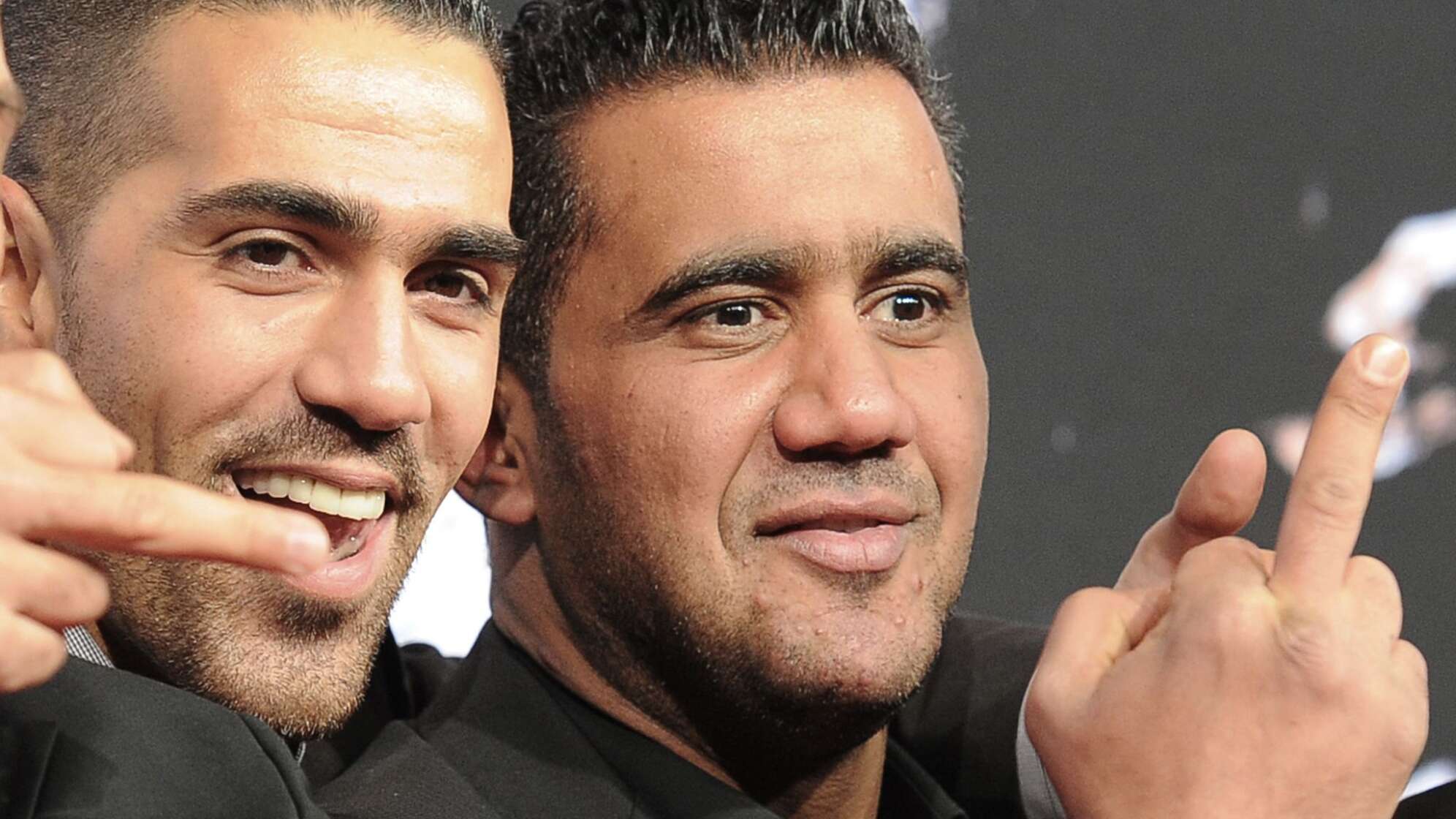 Der Rapper Bushido (l) posiert mit Arafat Abou-Chaker