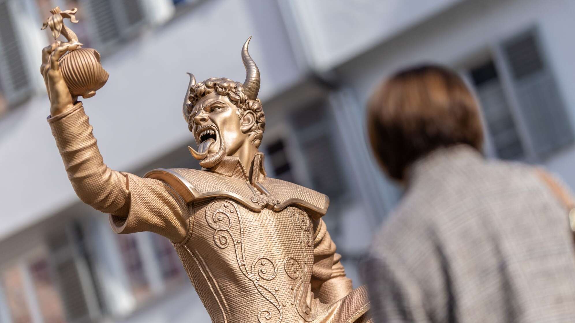 Teufelsstatue in Esslingen