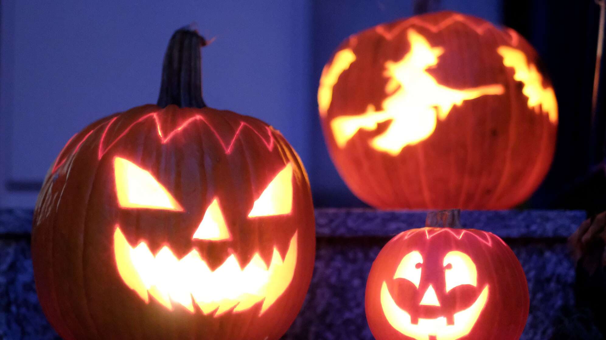 Kürbisse als Halloween-Dekoration