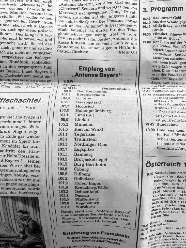 ANTENNE BAYERN Zeitungsartikel