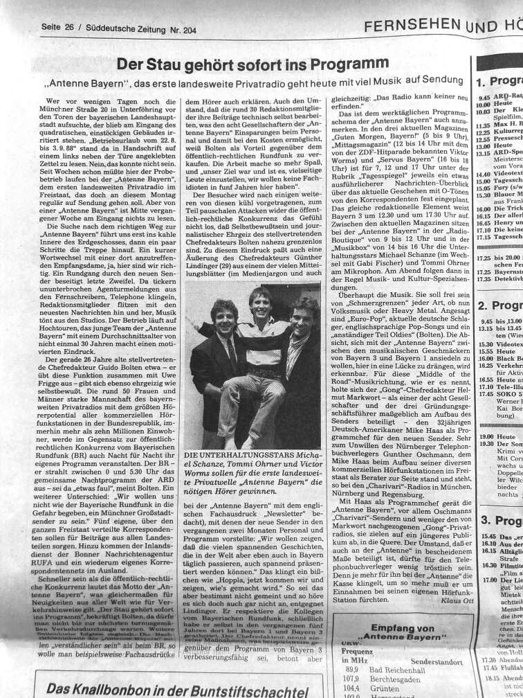 ANTENNE BAYERN Zeitungsartikel