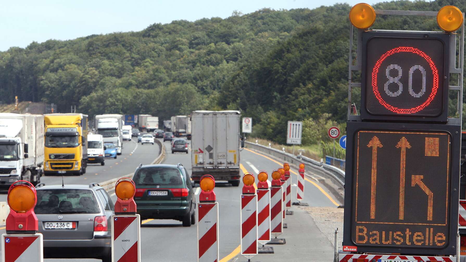 Baustelle auf der Autobahn