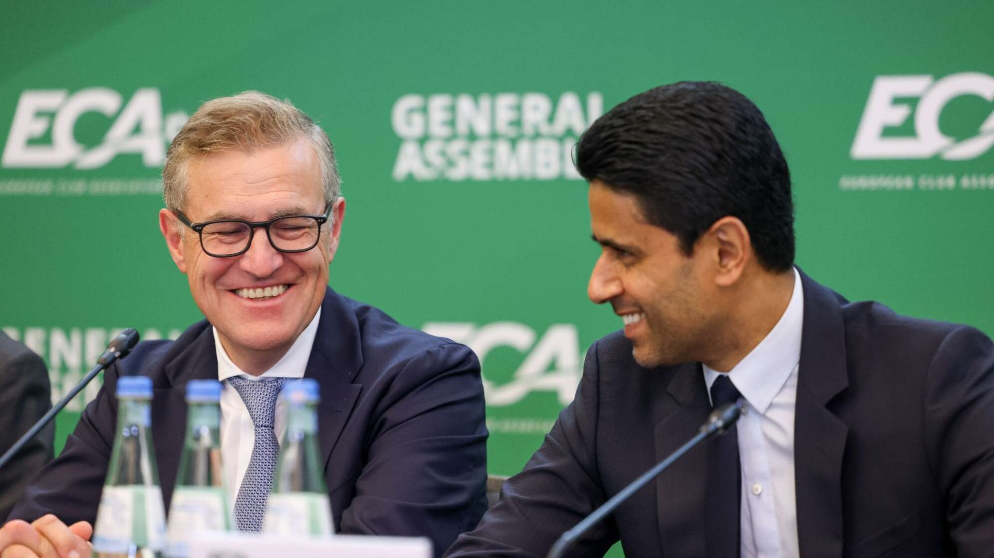 Jan-Christian Dreesen (l) und Nasser Al-Khelaifi