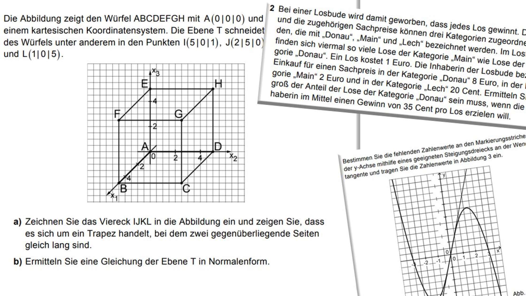 Aufgaben aus dem Mathe-Abitur