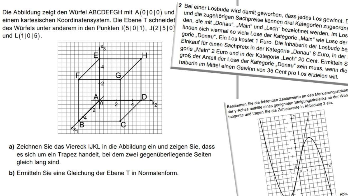 Aufgaben aus dem Mathe-Abitur