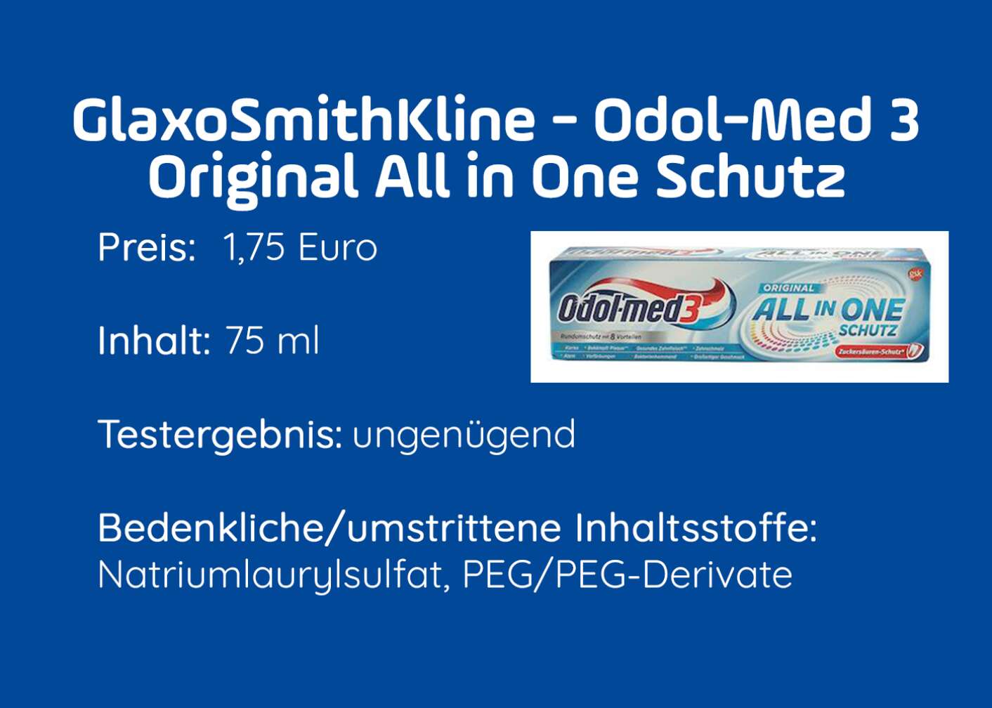 Zahnpasta-Produkttest