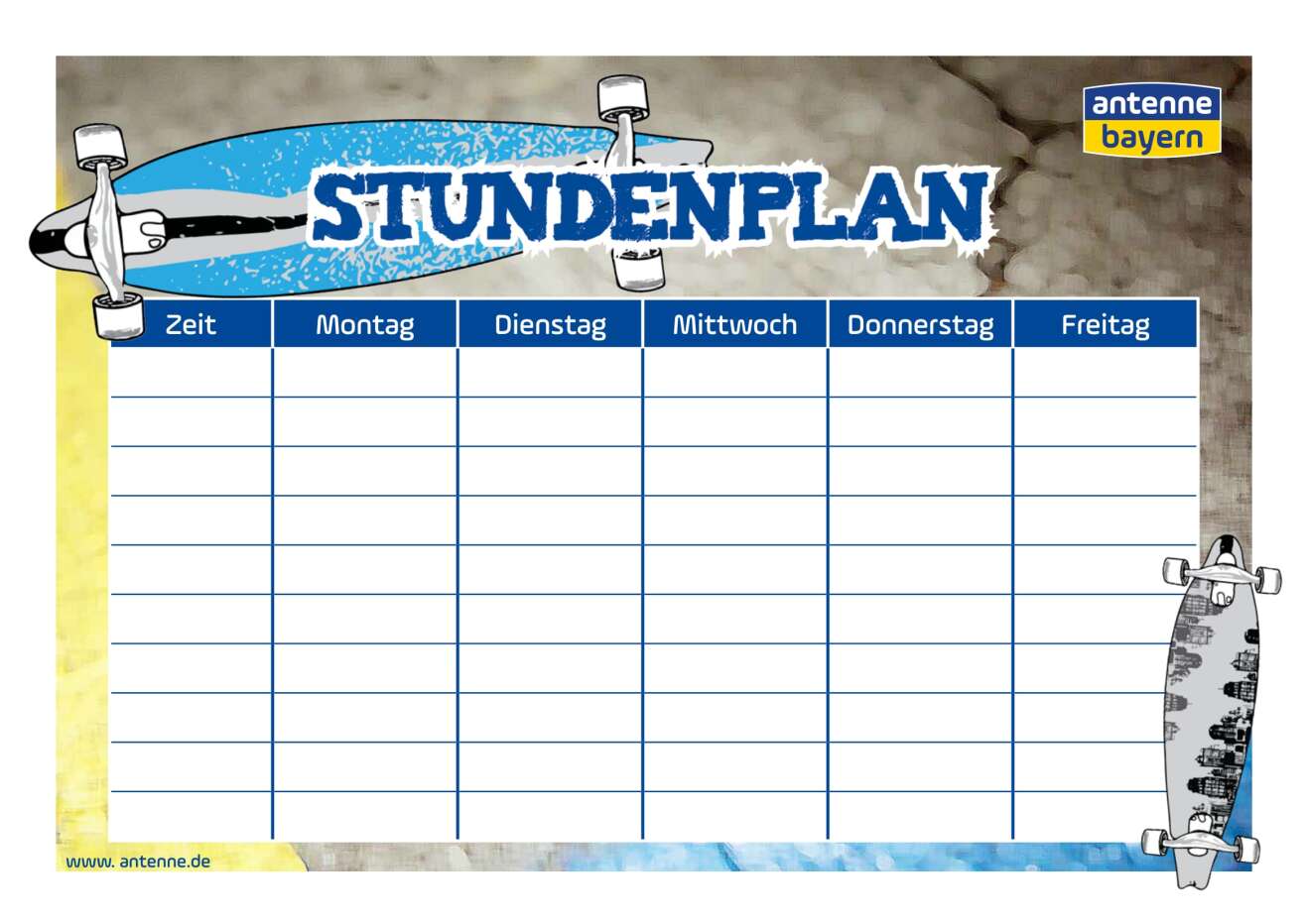 Stundenplan Longboard