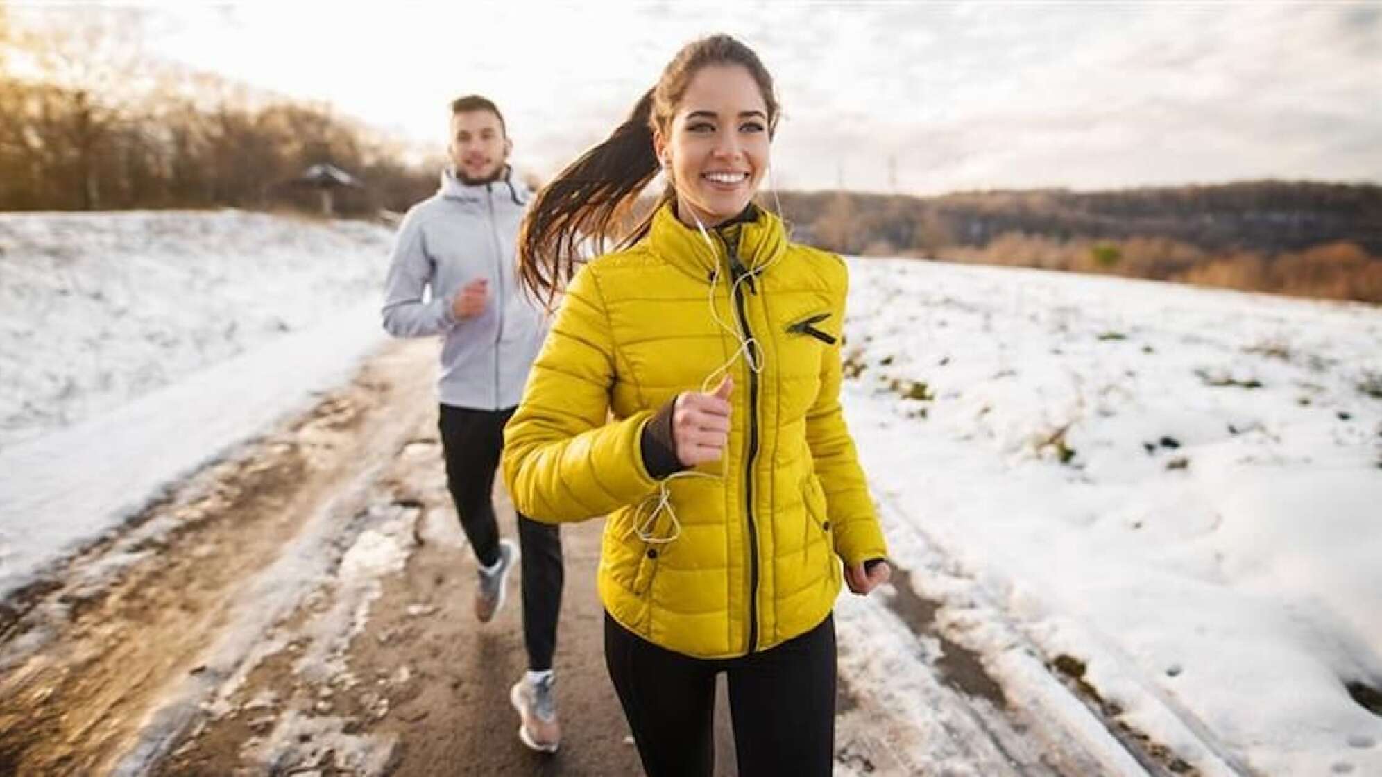 Mann und Frau mein Joggen