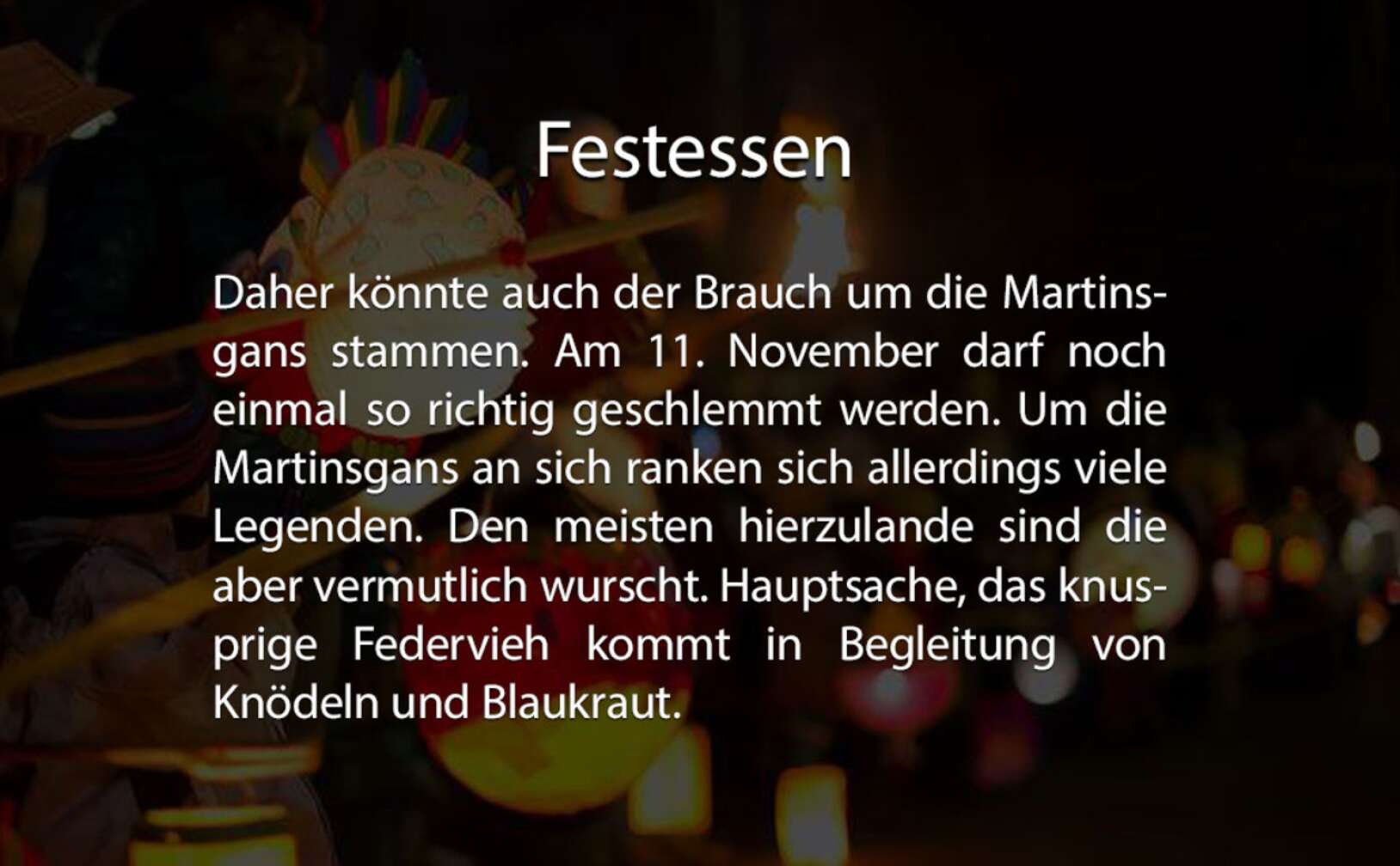 Festessen Text