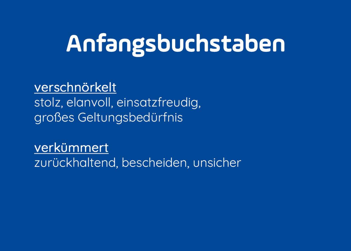 Anfangsbuchstaben Text