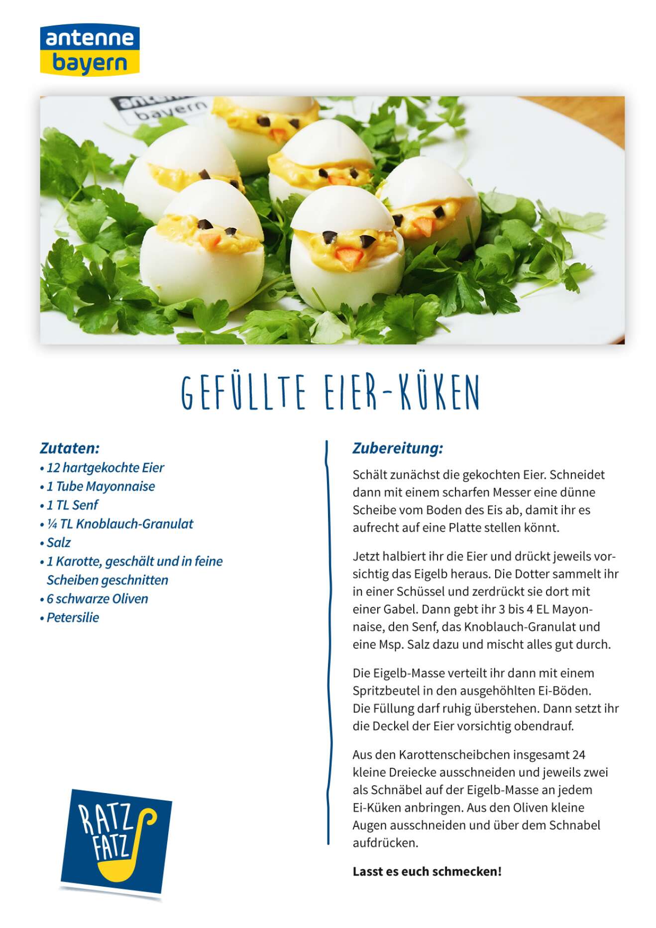 Gefüllte Eier-Küken Rezept