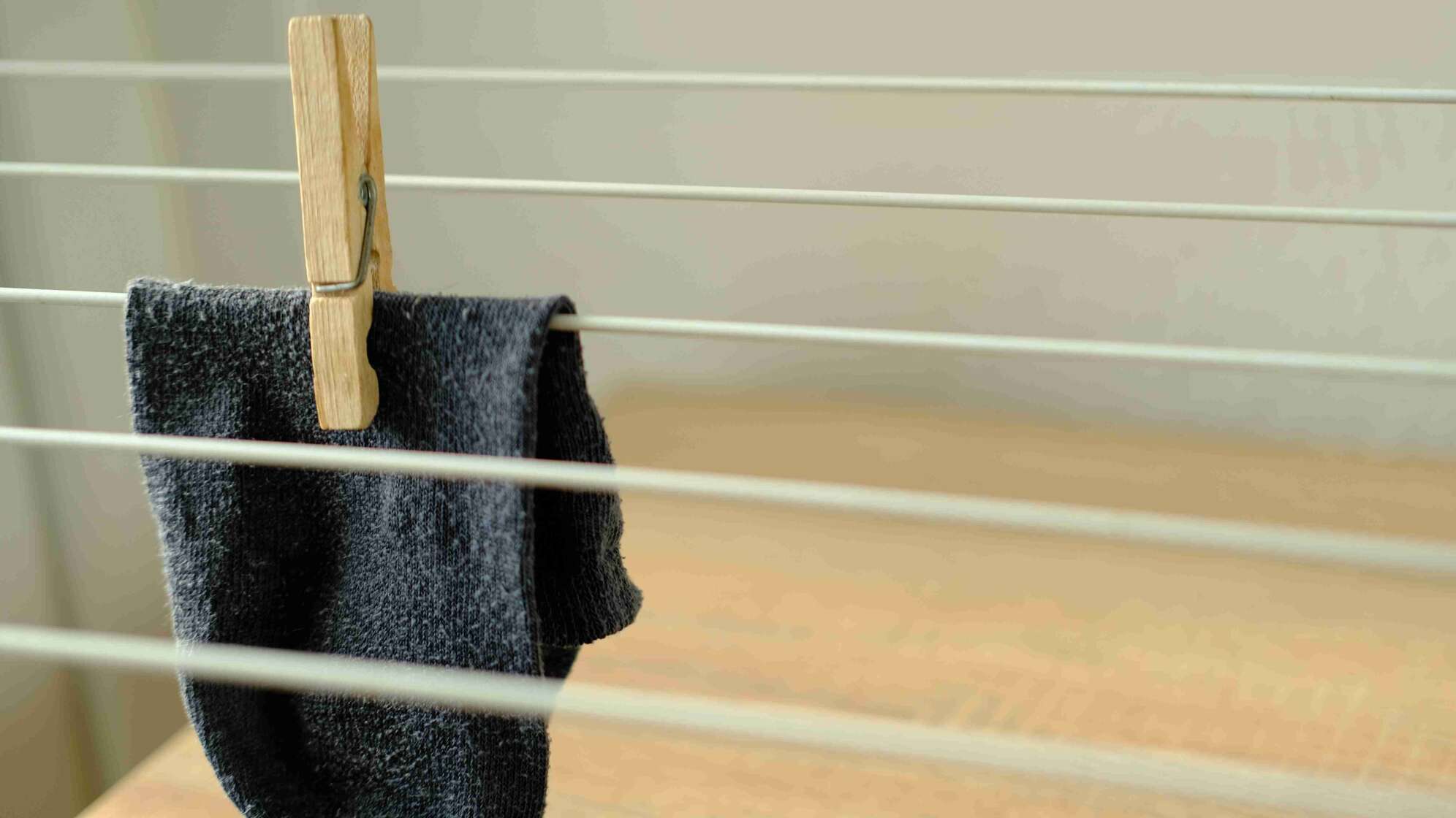 Socke aufgehangen