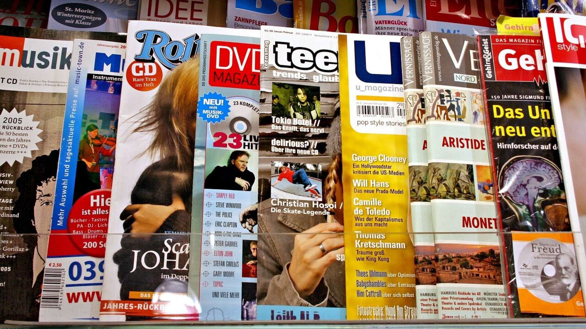 Magazine in einer Auslage