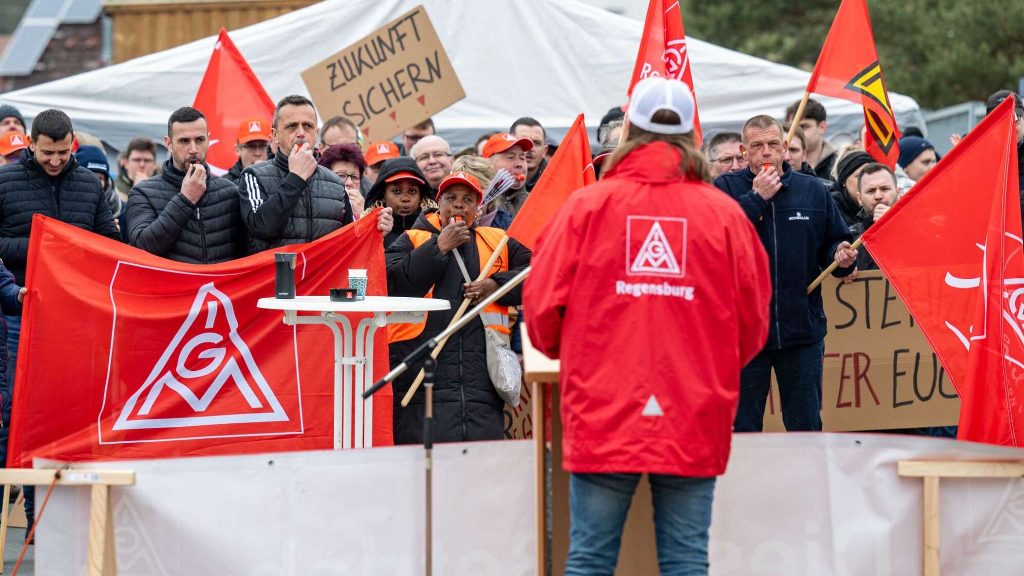 Streikkundgebung von Metallern