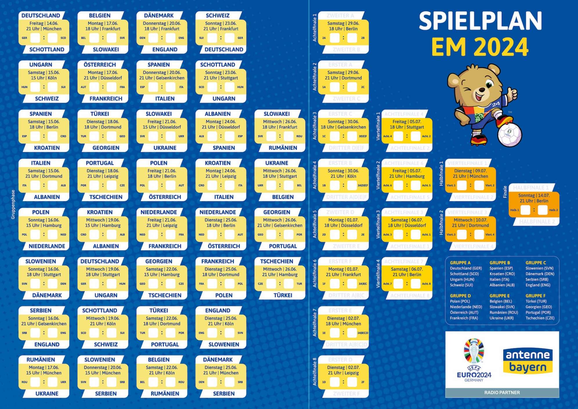 Der EM-Spielplan