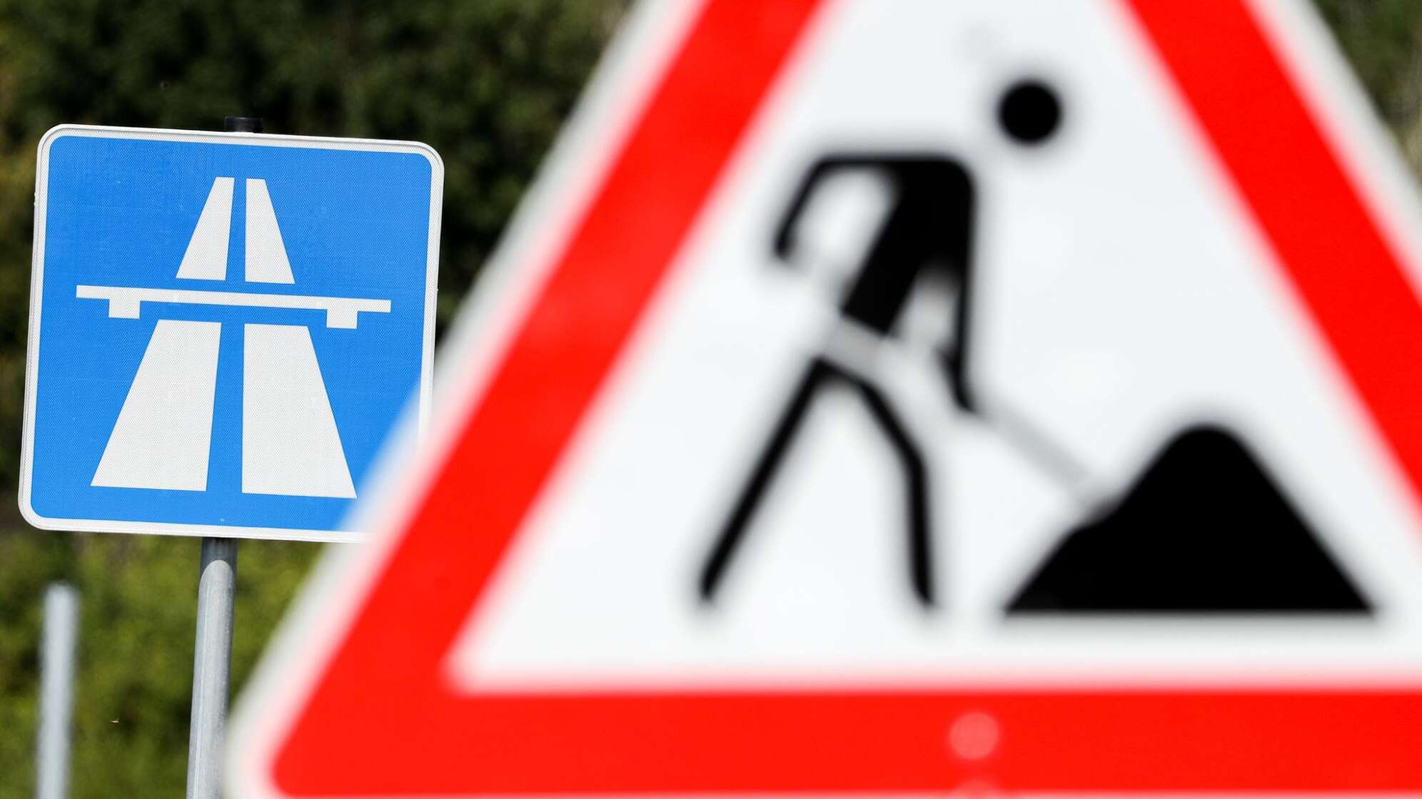 Baustelle auf der Autobahn