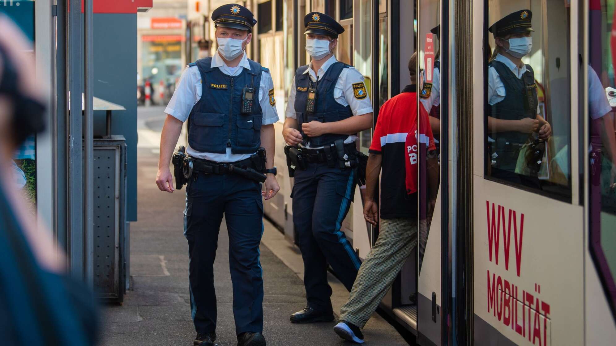 Maskenkontrollen der Würzburger Polizei