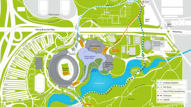 Olympiapark München am 22. Juni 2024 mit Gabalier-Konzert und Fan Zone - Hinweise zur Erreichbarkeit