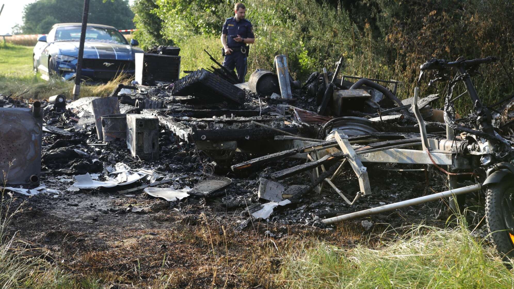 Wohnmobil explodiert in Mittelfranken - ein Schwerverletzter