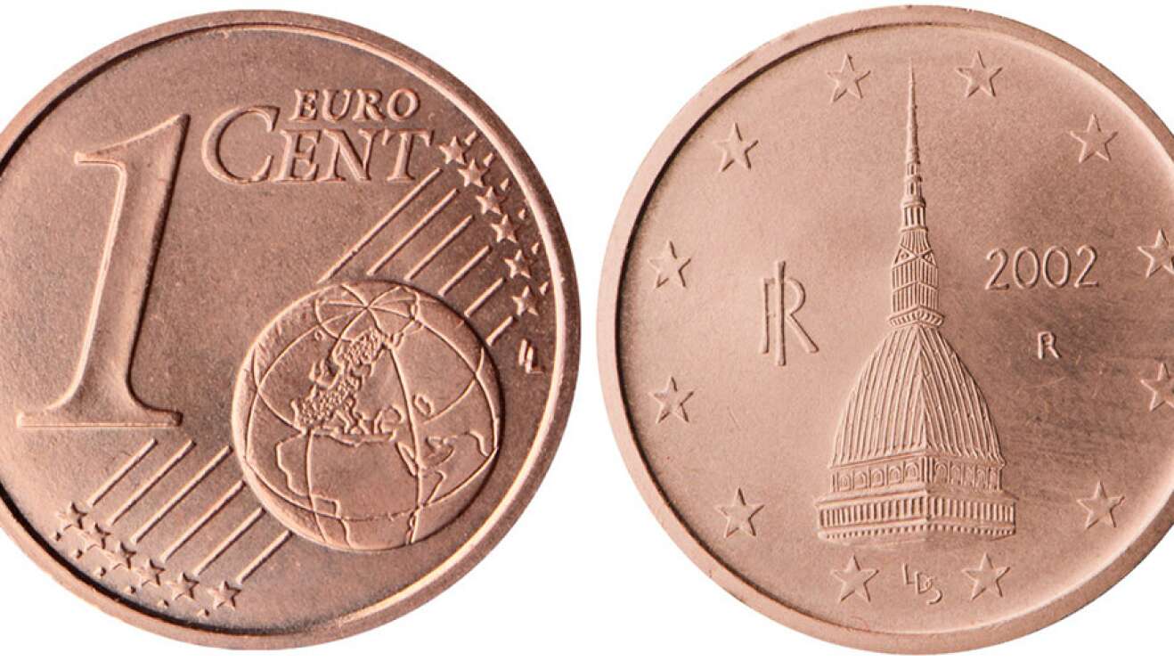 Vorderseite und Rückseite einer 1-Cent-Münze