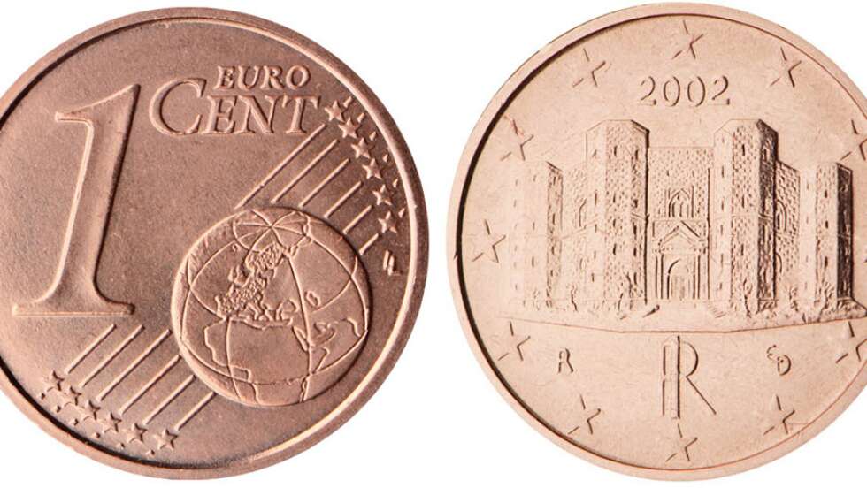 Vorderseite und Rückseite einer 1-Cent-Münze