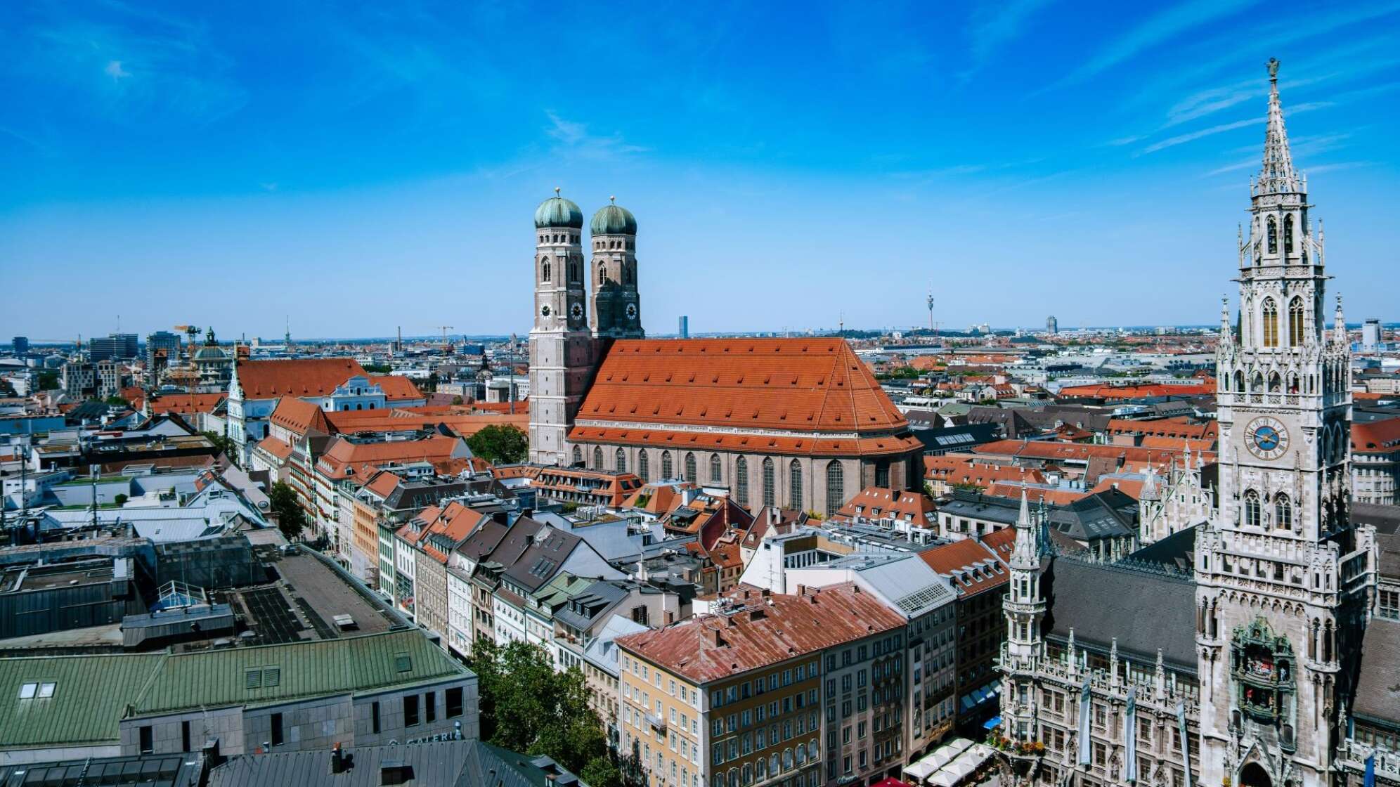 München von oben mit Blick auf Marienplatz